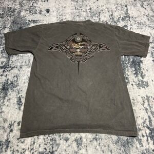 Crazy Shirts Hawaii Manta Ray Tribal Graphic Tee Faded Black Mens Large